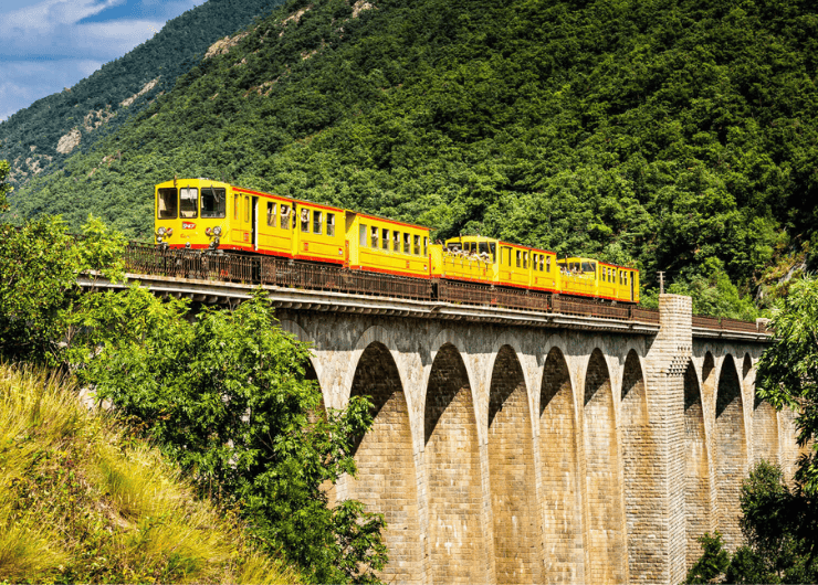 Tren Groc de la Cerdanya y grutas de Canalettes
